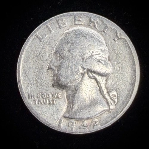 90% Silver 1942 Washington Quarter Pre-1965 Circulated US Junk Silver Coin 7-12