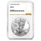 2017 $1 1-oz American Silver Eagle NGC MS69 Brown Label