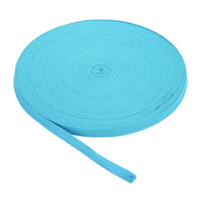 Baumwollköperband 10mm (3/8'') 50 Meter Herringbone Webbing Verzierung Himmelblau