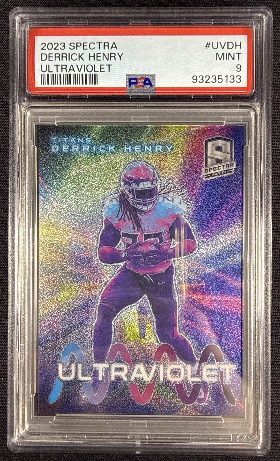 2023 Panini Spectra Derrick Henry #UV-DH Ultraviolet SSP (Case Hit) PSA 9