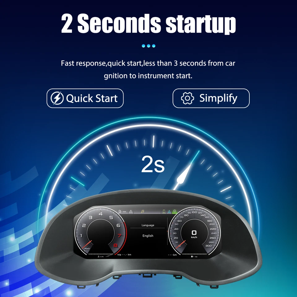 Cuadro de instrumentos velocímetro de actualización de medidores digitales para AUDI Q3 SQ3 2013-2018 Foto 3 de 4