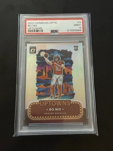 2024 Bo Nix Rookie UPTOWN Case Hit SSP Denver Broncos PSA 9 Optic 🔥 Ultra Rare