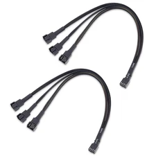 Cable Matters 2-Pack 3 Way 4 Pin PWM Fan Splitter Cable - 12 Inches / 30Cm, 1X P
