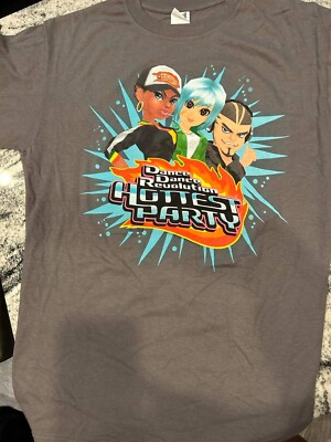 Vintage 2005 Dance Dance Revolution Hottest Party Rare Nintendo T-Shirt Size L 