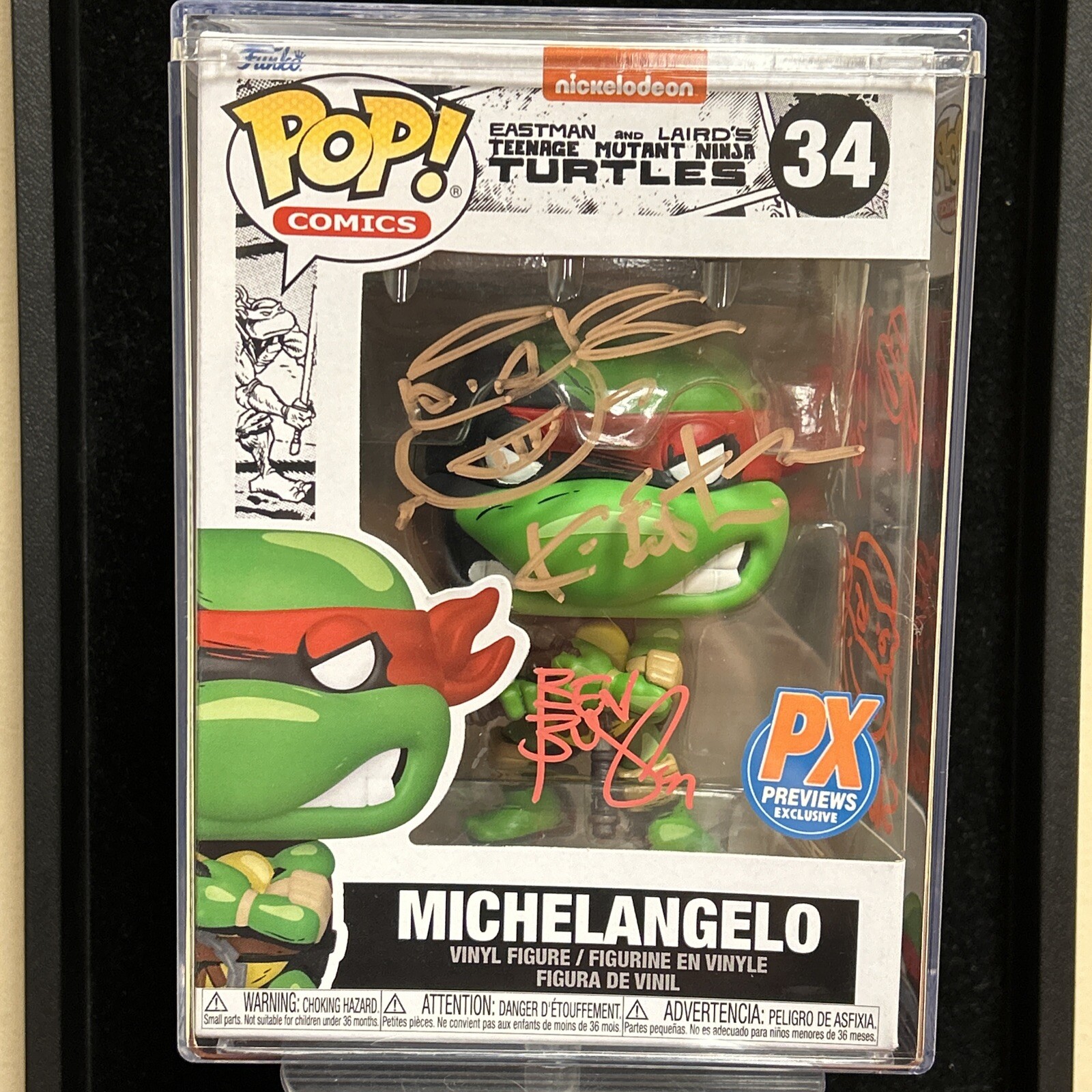 TMNT Michelangelo Funko Pop #34 Signed & Sketched by Kevin Eastman-image