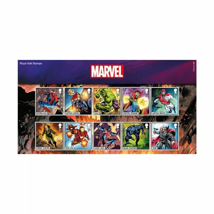 Royal Mail 2019 - Marvel Presentation Pack - Mini sheet, strips, and stickers! - Image 3 of 4