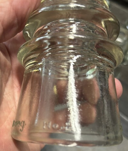 Clear Glass Insulator Armstrong No. 2 Made in U.S.A. - Picture 4 of 4