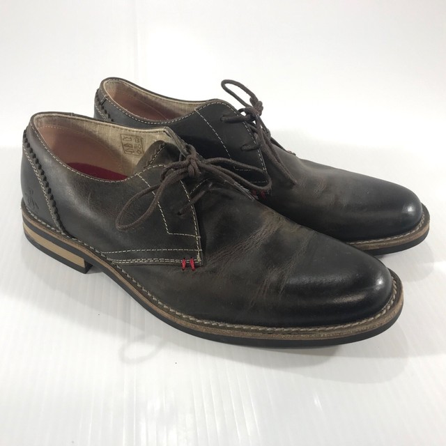 Original Penguin Mens Brown Leather Almond Toe Lace Up Oxford Shoes