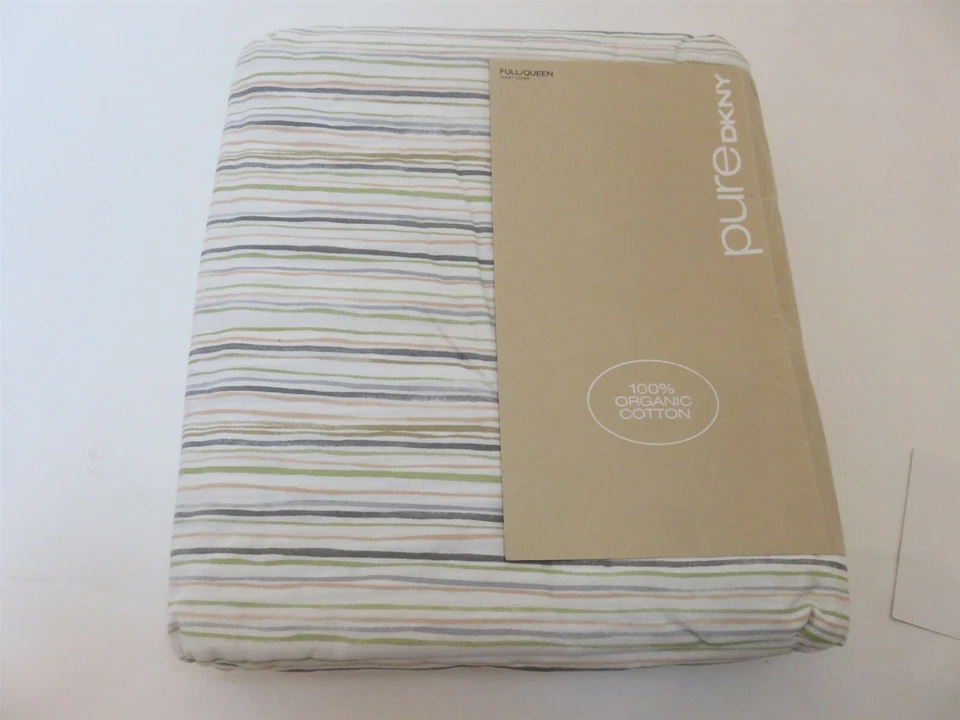 Juego de edredón DKNY Pure Comfort a rayas orgánico 8P Queen nuevo Foto 4 de 4