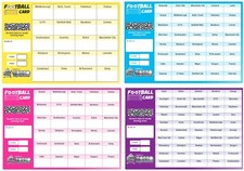 FOOTBALL SCRATCH CARDS Fundraising Team Cards Scratch Panel 20 30 40 50 80 Team