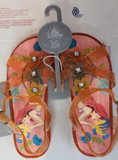 Disney The Little Mermaid Jelly Sandals Summer Shoes Size 1 Girls Coral Glitter