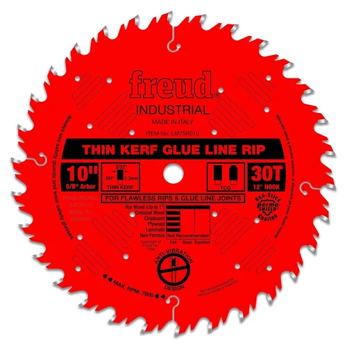 US Freud LM75R010: 10" Industrial Thin Kerf Glue Line Ripping Blade Carbide