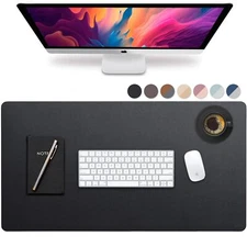 Leather Desk Mat 32" x 17" Desk Protector Mat PU Leather Desk Pad Large Mouse...