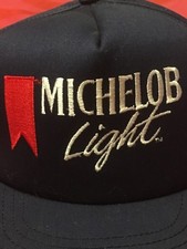 Vintage Michelob Light Beer Blue Baseball Cap Snapback Made in USA