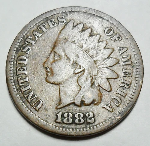 1882 P Indian Head Cent Penny  *VG - VERY GOOD*   **FREE SHIPPING**