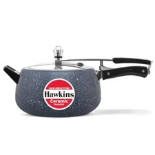 Olla a presión antiadherente de cerámica Hawkins de 5 litros, tapa interior de inducción Co