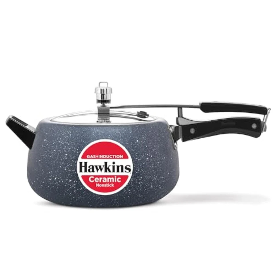 NE S'APPLIQUE PAS Autocuiseur antiadhésif en céramique Hawkins 5 litres, couvercle intérieur à ...