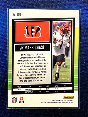 2022 Score #191 Ja'Marr Chase Cincinnati Bengals | eBay