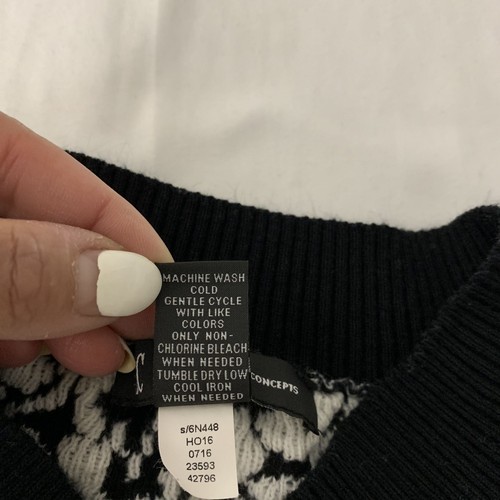 INC International Concepts Jacquard Patterned Full Zip Jacket Black White Size L - Picture 4 of 6