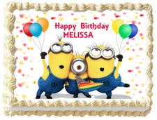 MINIONS Edible Cake toppe image party decoration