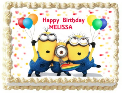 MINIONS Edible Cake toppe image party decoration