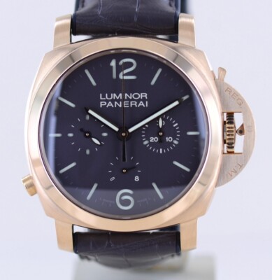 Panerai Uhr Luminor Monopulsante 8-Days Chronograph 18K Roségold PAM00344 Lim BP
