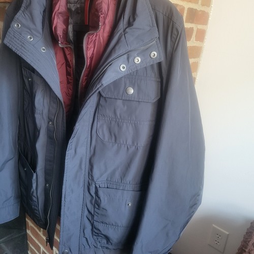 Vintage Tommy Hilfiger Motorcycle Stule Jacket In Navy With Burgandy Zip In.. - Picture 4 of 10