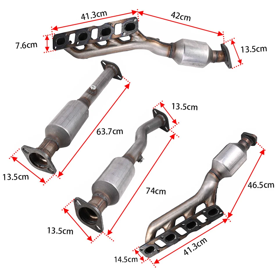 For Nissan Titan 5.6L 2004-2015 Manifold Catalytic Converters Front & Rear All 4 - Image 2 of 4