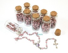 12 Baby Lot Rosary Glass Beads CATHOLIC Rosary Necklace Recuerdos De Bautizo