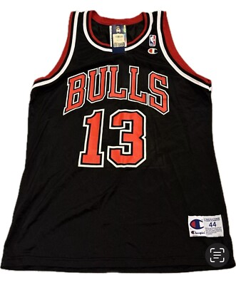 NWT Rare VTG Luc Longley #13 Chicago Bulls Black 90s Alt