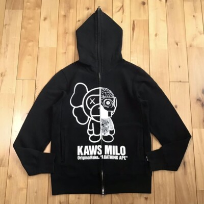 BAPE × original fake × kaws milo full zip hoodie NIGO Black A Bathing Ape S mens