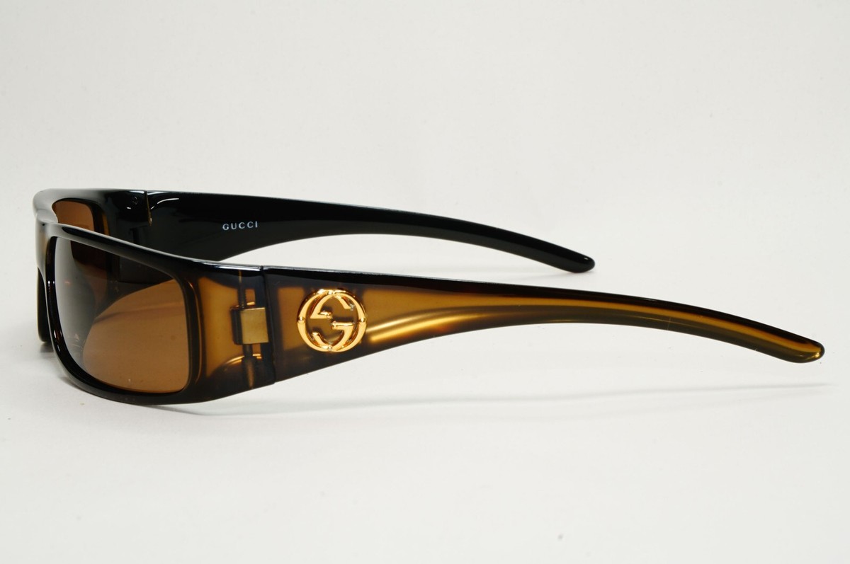Gucci Sunglasses 1999 Vintage Brown Gold Honey Rectangle GG Gucci Sunglasses 1999 Vintage Brown Gold Honey Rectangle GG