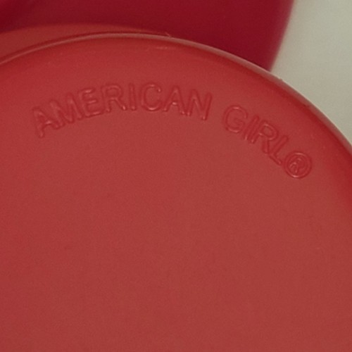 American Girl 18" Doll Cafe Bistro Pink Plate and Pet Bowl - Picture 7 of 12