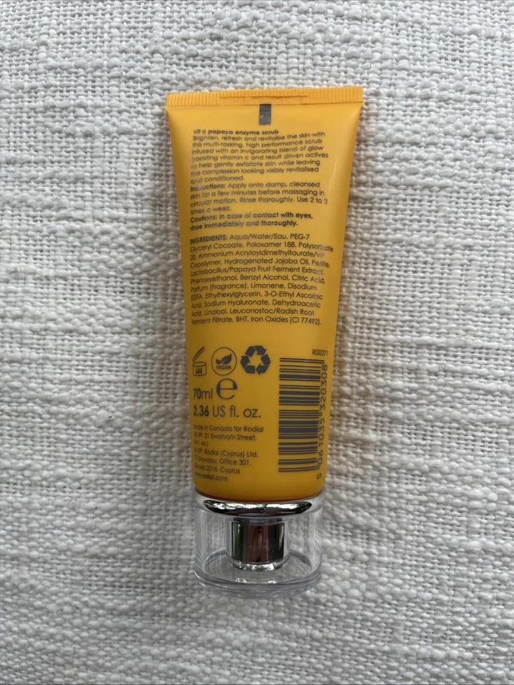 Rodial Vit C Papaya Enzyme Scrub Facial Exfoliation 70 mL/ 2.36 oz Full Size - Image 2 of 3