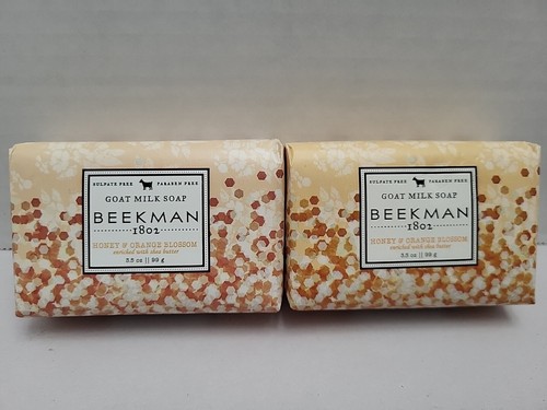 2--Beekman 1802 Honey & Orange Blossom Goat Milk Bar Soap 3.5oz 99g NEW Sealed