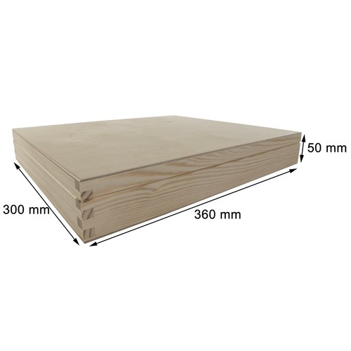 Large Shallow Wooden Keepsake Box w/ Lid | 36 x 30 x 5 cm | A4 Docs Gift Storage - Picture 8 of 10