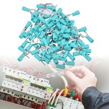 100Pcs Insulated Fork Spade Wire Connector U Type Electrical Crimp Terminal AWG