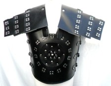 RĘCZNIE ROBIONE MĘSKIE PRAWDZIWE CZARNE SKÓRZANE SAMURAJ RZYMSKI GLADIATOR ZBROJA  