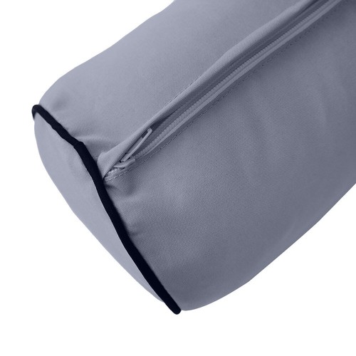 Contrast Trim 24x6 Outdoor Bolster Pillow for Porch Swing Patio Furniture AD001 - Picture 6 of 12