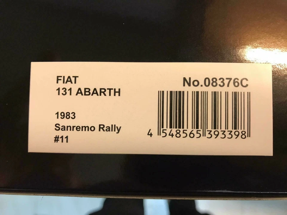 Kyosho Fiat 131 Abarth #11 Bettega Bernacchini Rally Sanremo 1980 1/18 08376C - Immagine 2 di 2