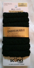 Scunci By Conair All Hair Unbreakable Black Comfy Hair Ties - 8 Pack