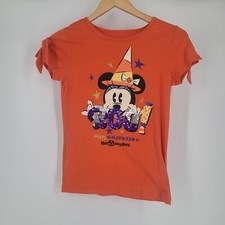 Mickey Mouse BOO Halloween Orange T Shirt Top Tee Disney Parks Size Large Kids