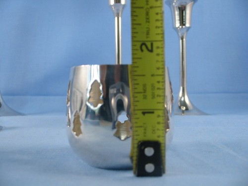 C/H (5) Silver Taper Candle Holders, Snuffer, (4) Votive, ORIGINAL BOX, NEW - Picture 18 of 22