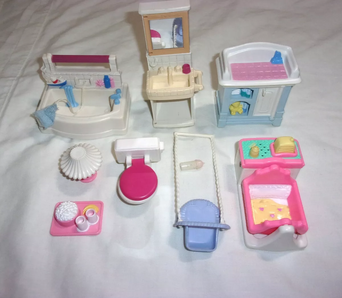 FISHER PRICE LOVING FAMILY DOLLHOUSE NURSERY LOT MUSICAL ROCKER