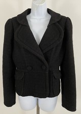 Tocca Women's Black Brushed Wool Short Jacket Sz 4