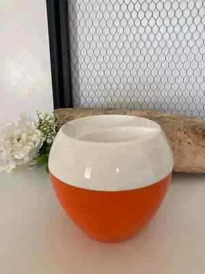 23⚜Ancien Seau à Glace Bicolore Bac à Glaçons Orange Années 70 Vintage Plastique - Photo 1/4