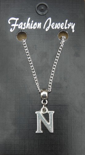 Letter N Initial Pendant Necklace 18 