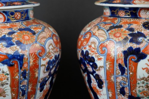 Impressive Pair of XL Antique japanese Imari vases & covers 45 cm !! 18 inch ! - Picture 4 of 20