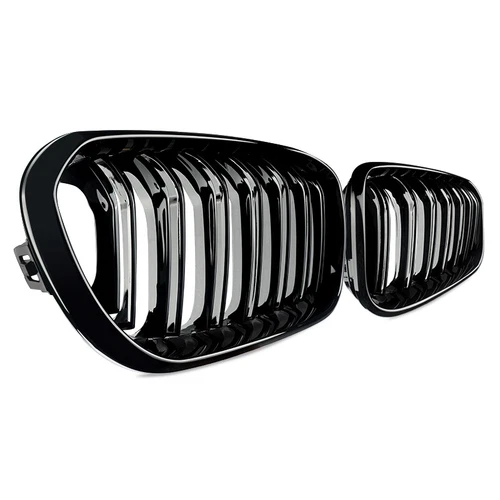 Para BMW Serie 1 F20 F21 a partir de 2015 2x riñones parrilla radiador NEGRO BRILLANTE doble puente - Imagen 9 de 17