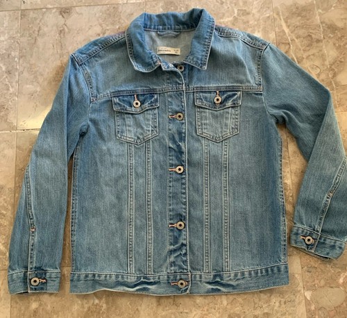 Abercrombie In Glitter We Trust Kids Jean Jacket Size XL (16) Girls Flap Pocket - Picture 2 of 8